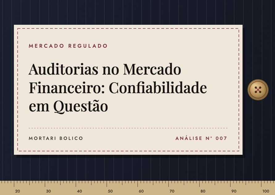 Capa do artigo: Auditorias no Mercado Financeiro: Confiabilidade em Questão — Mortari Bolico, Mercado regulado