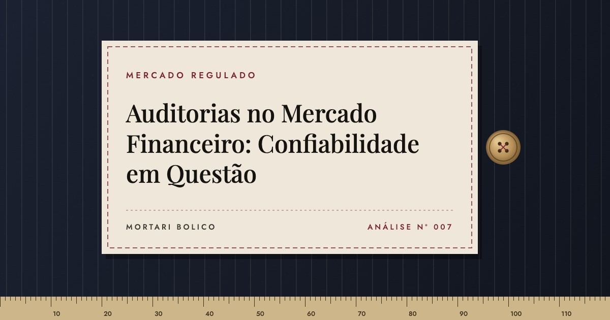 Capa do artigo: Auditorias no Mercado Financeiro: Confiabilidade em Questão — Mortari Bolico, Mercado regulado