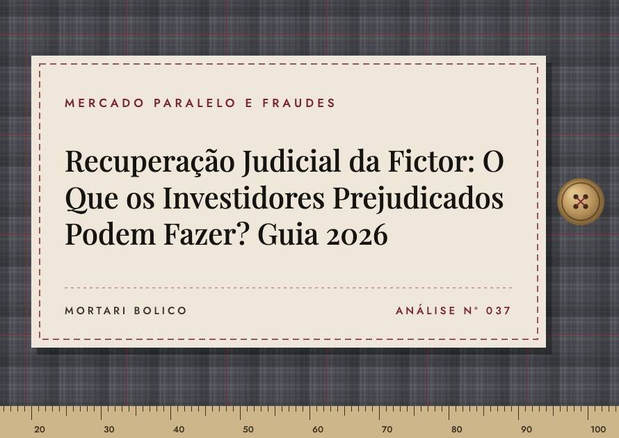 Capa do artigo: Recuperação Judicial da Fictor: O Que os Investidores Prejudicados Podem Fazer? Guia 2026 — Mortari Bolico, Mercado paralelo e fraudes
