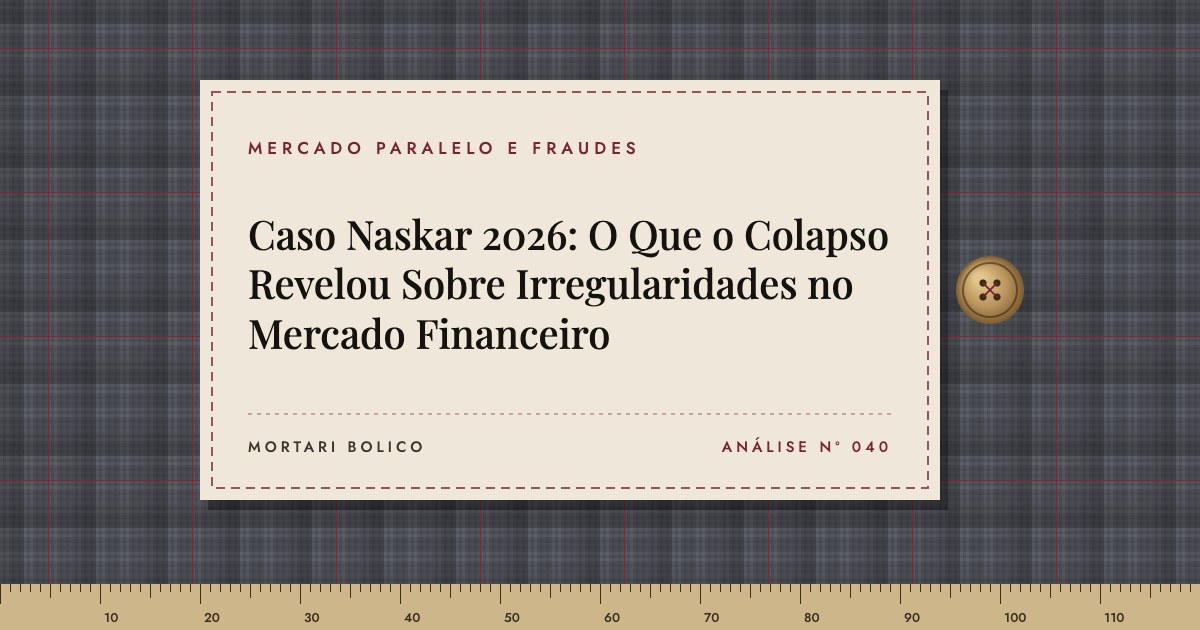 Capa do artigo: Caso Naskar 2026: O Que o Colapso Revelou Sobre Irregularidades no Mercado Financeiro — Mortari Bolico, Mercado paralelo e fraudes