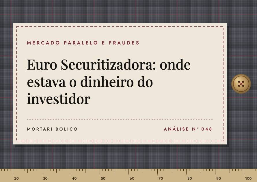 Capa do artigo: Euro Securitizadora: onde estava o dinheiro do investidor — Mortari Bolico, Mercado paralelo e fraudes